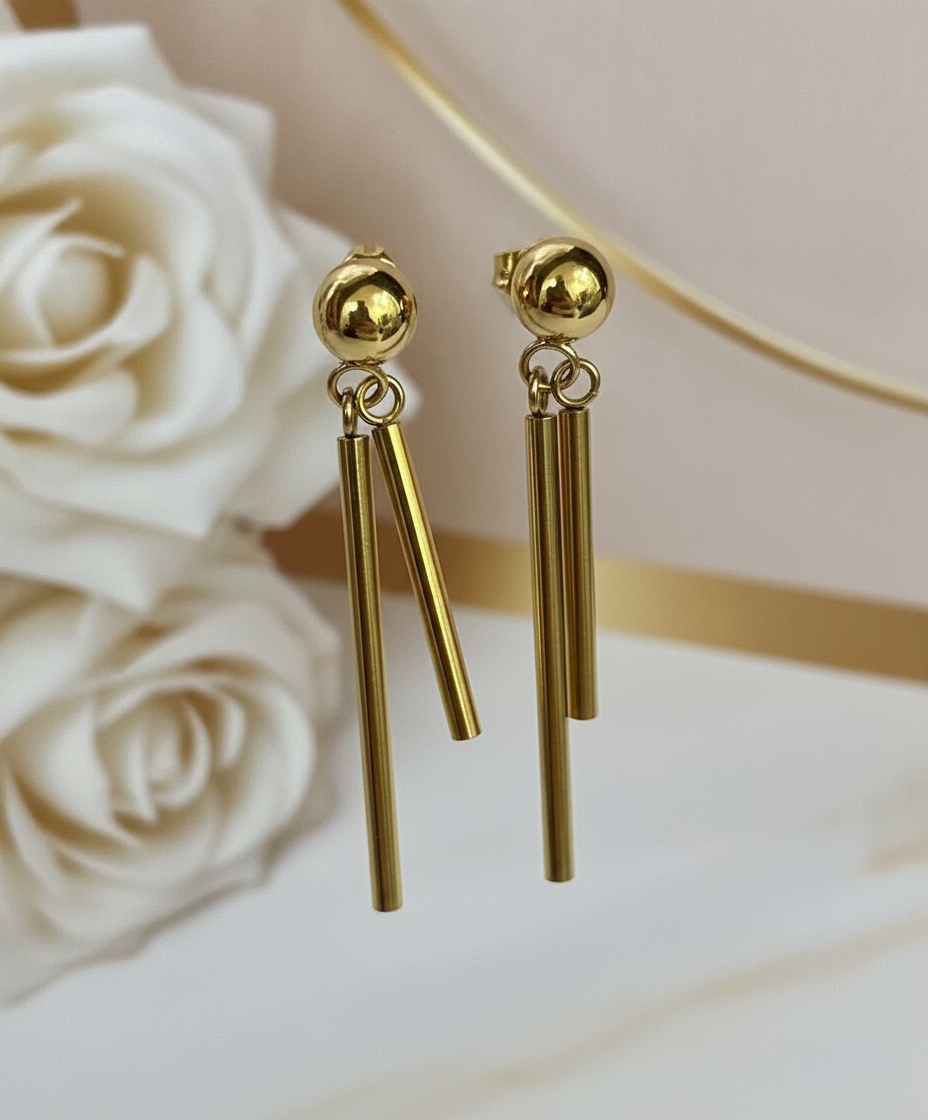 Elegant gold dangle earrings collection featuring textured, polished, and modern statement designs for women